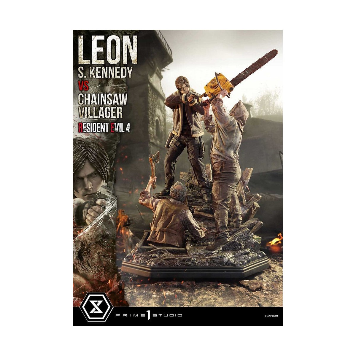 Prime 1 Studio - Resident Evil 4 Leon S. Kennedy vs. Chainsaw Villager Bonus Ver. - Ultimate Premium Masterline Series 1/4