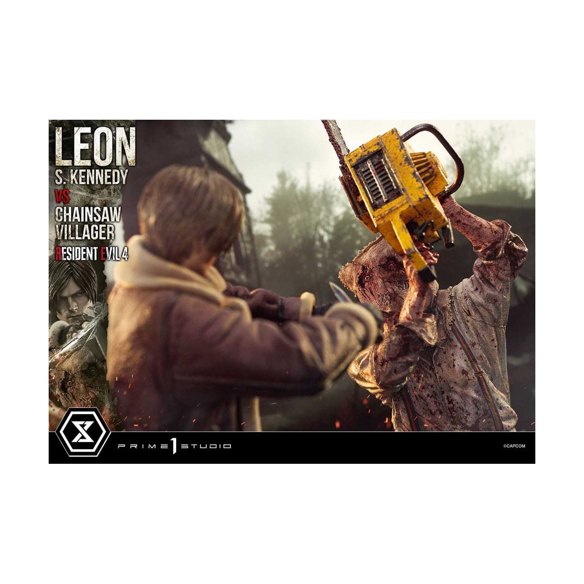 Prime 1 Studio - Resident Evil 4 Leon S. Kennedy vs. Chainsaw Villager Bonus Ver. - Ultimate Premium Masterline Series 1/4