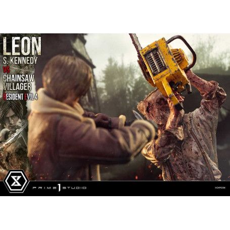Prime 1 Studio - Resident Evil 4 Leon S. Kennedy vs. Chainsaw Villager Bonus Ver. - Ultimate Premium Masterline Series 1/4