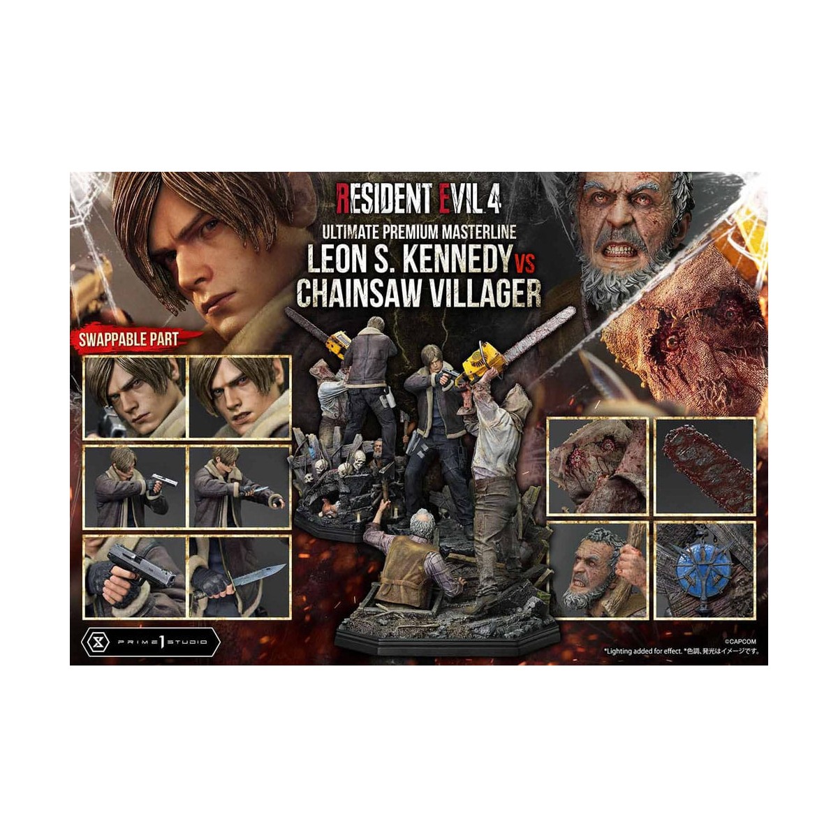 Prime 1 Studio - Resident Evil 4 Leon S. Kennedy vs. Chainsaw Villager Bonus Ver. - Ultimate Premium Masterline Series 1/4