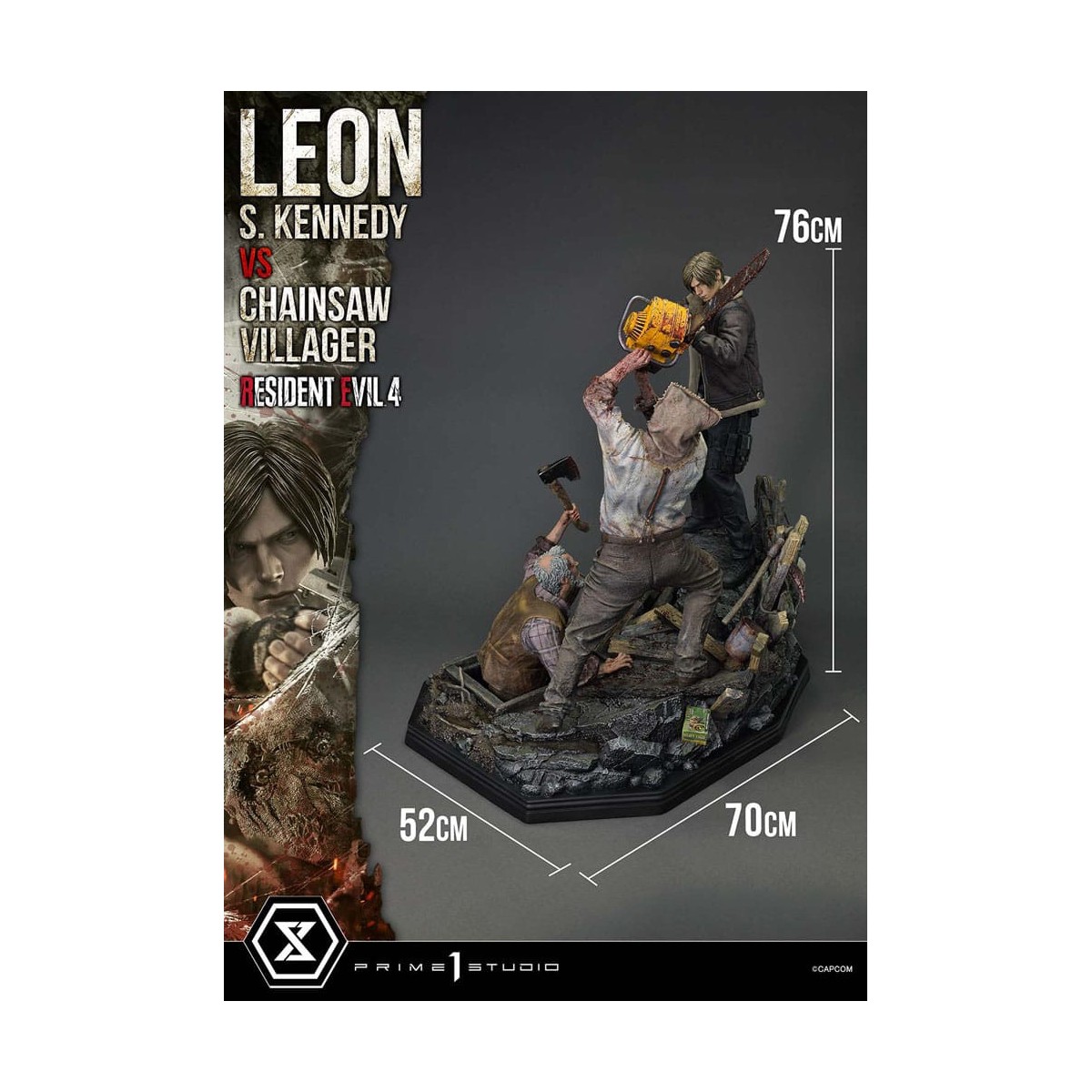 Prime 1 Studio - Resident Evil 4 Leon S. Kennedy vs. Chainsaw Villager Bonus Ver. - Ultimate Premium Masterline Series 1/4