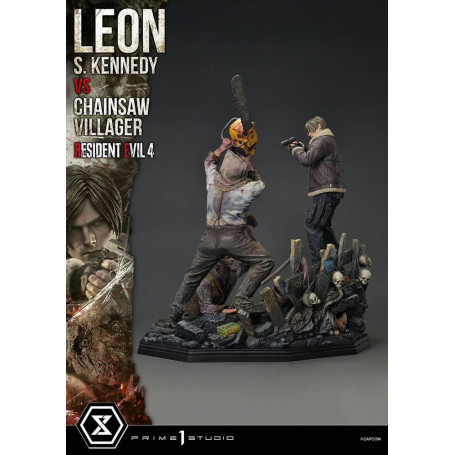 Prime 1 Studio - Resident Evil 4 Leon S. Kennedy vs. Chainsaw Villager Bonus Ver. - Ultimate Premium Masterline Series 1/4
