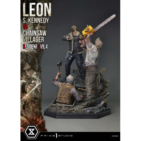 Prime 1 Studio - Resident Evil 4 Leon S. Kennedy vs. Chainsaw Villager Bonus Ver. - Ultimate Premium Masterline Series 1/4