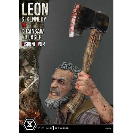 Prime 1 Studio - Resident Evil 4 Leon S. Kennedy vs. Chainsaw Villager Bonus Ver. - Ultimate Premium Masterline Series 1/4