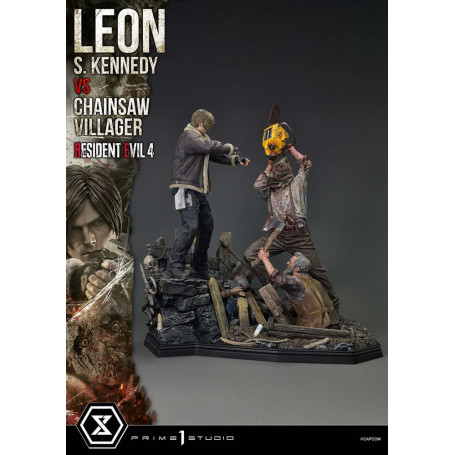 Prime 1 Studio - Resident Evil 4 Leon S. Kennedy vs. Chainsaw Villager Bonus Ver. - Ultimate Premium Masterline Series 1/4