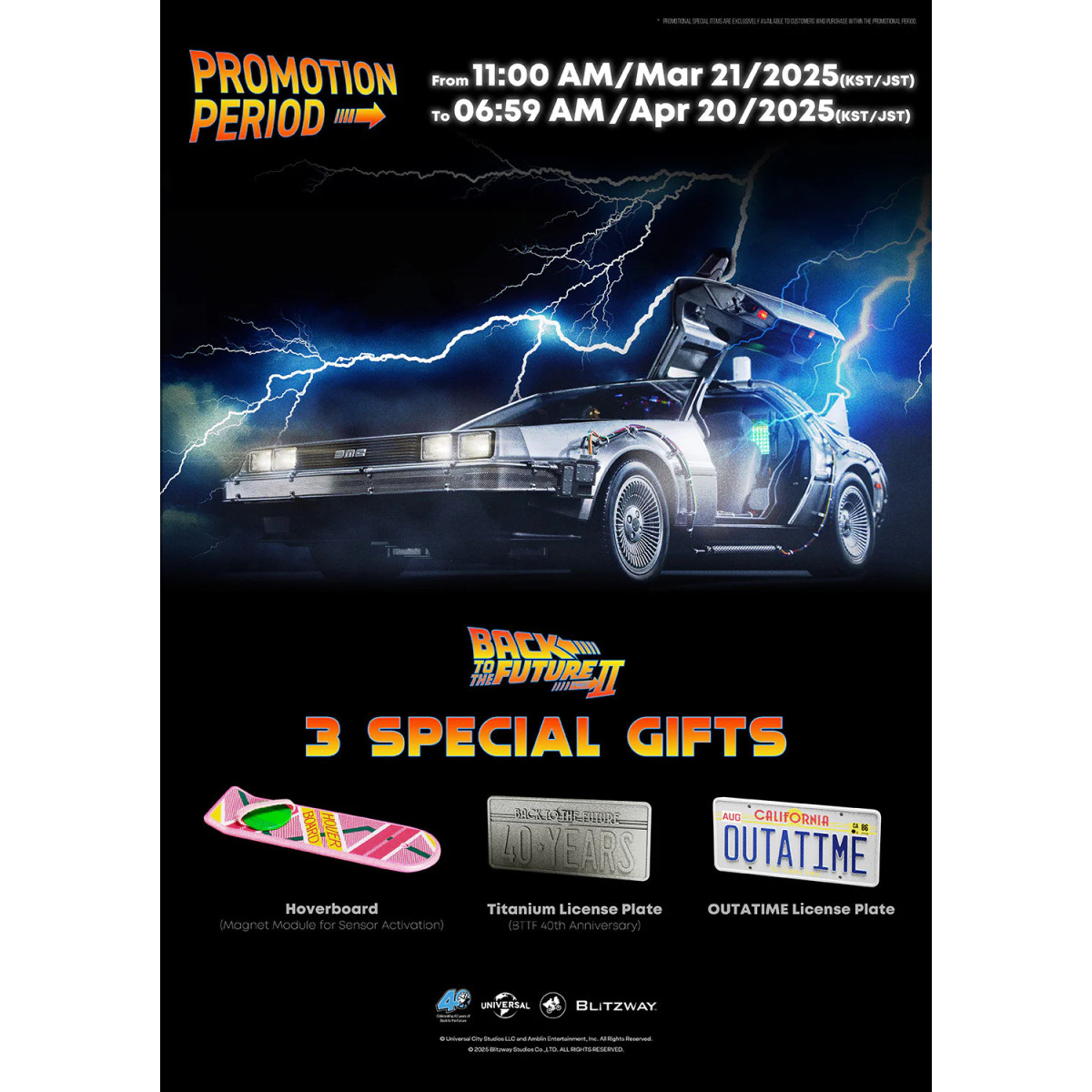 Blitzway - Back to the Future 2 Time Machine Premium UMS 1/6 - Delorean