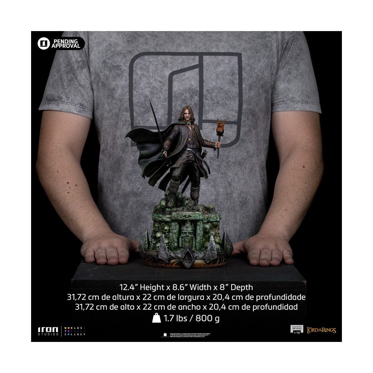 Iron Studios - Aragorn Unleashed - Der Herr der Ringe - LOTR Unleashed Art Scale 1/10