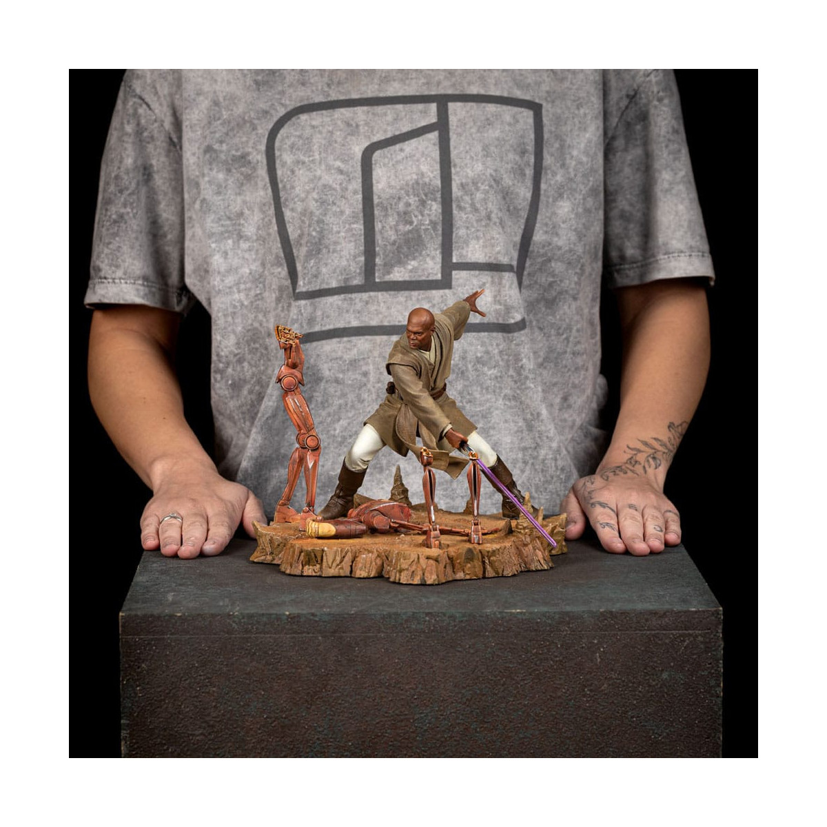 IRON STUDIOS - Mace Windu Art Scale 1/10 - Star Wars: Attack ot the Clones