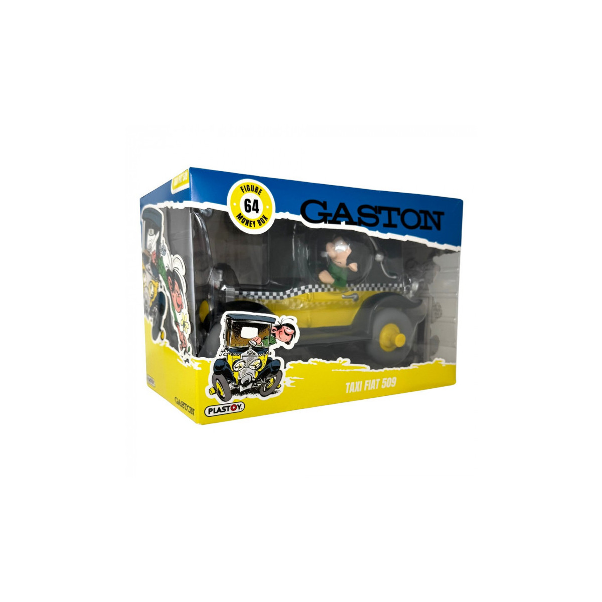Plastoy Spardose Gaston Lagaffe - Gaston Lagaffe und sein Fiat Taxi 509