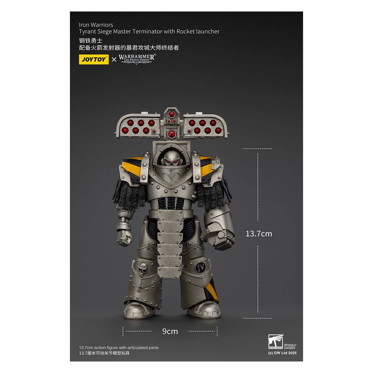 Joytoy - Warhammer - Iron Warriors Tyrant Siege Terminator Squad - Siege Master Terminator with Rocket launcher