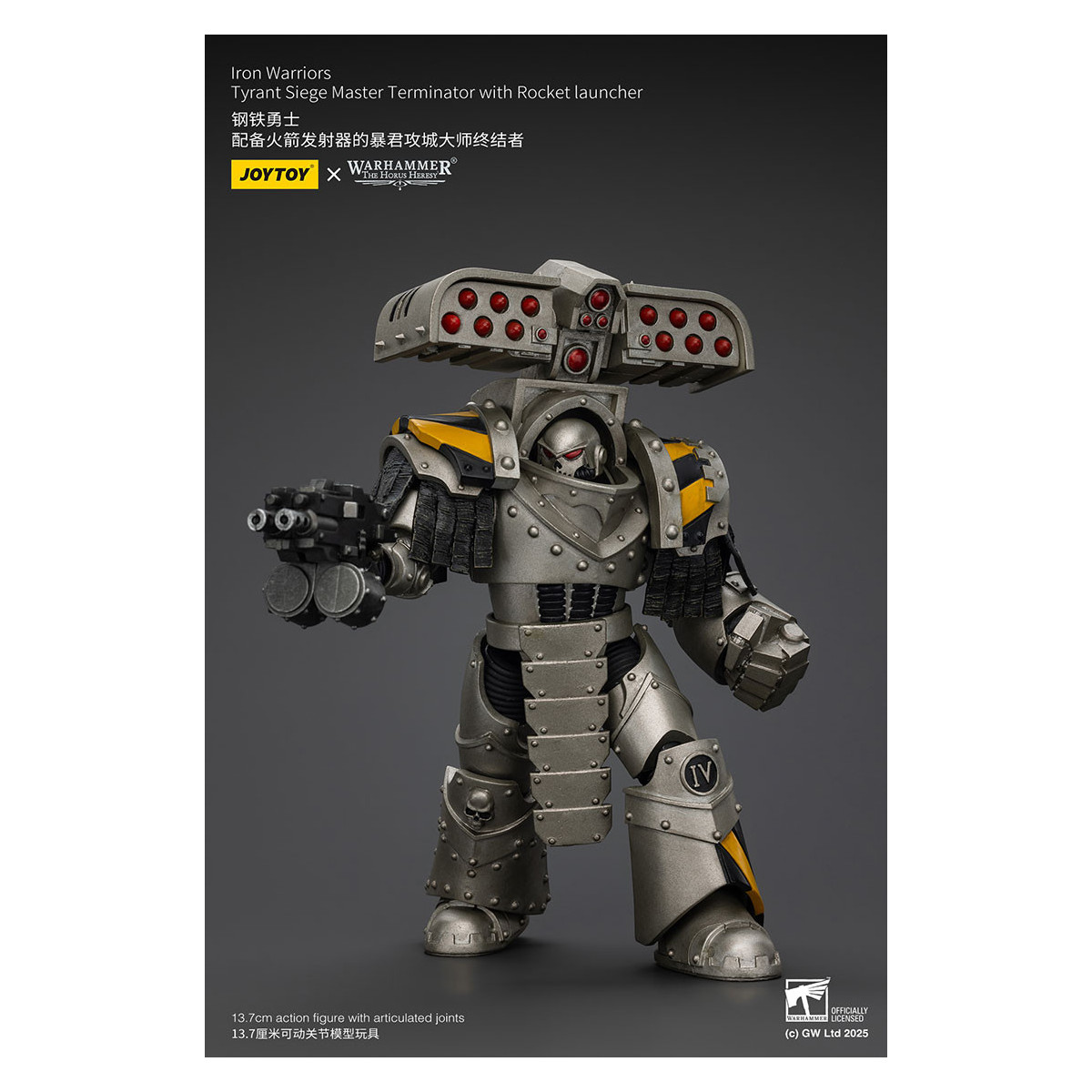 Joytoy - Warhammer - Iron Warriors Tyrant Siege Terminator Squad - Siege Master Terminator with Rocket launcher