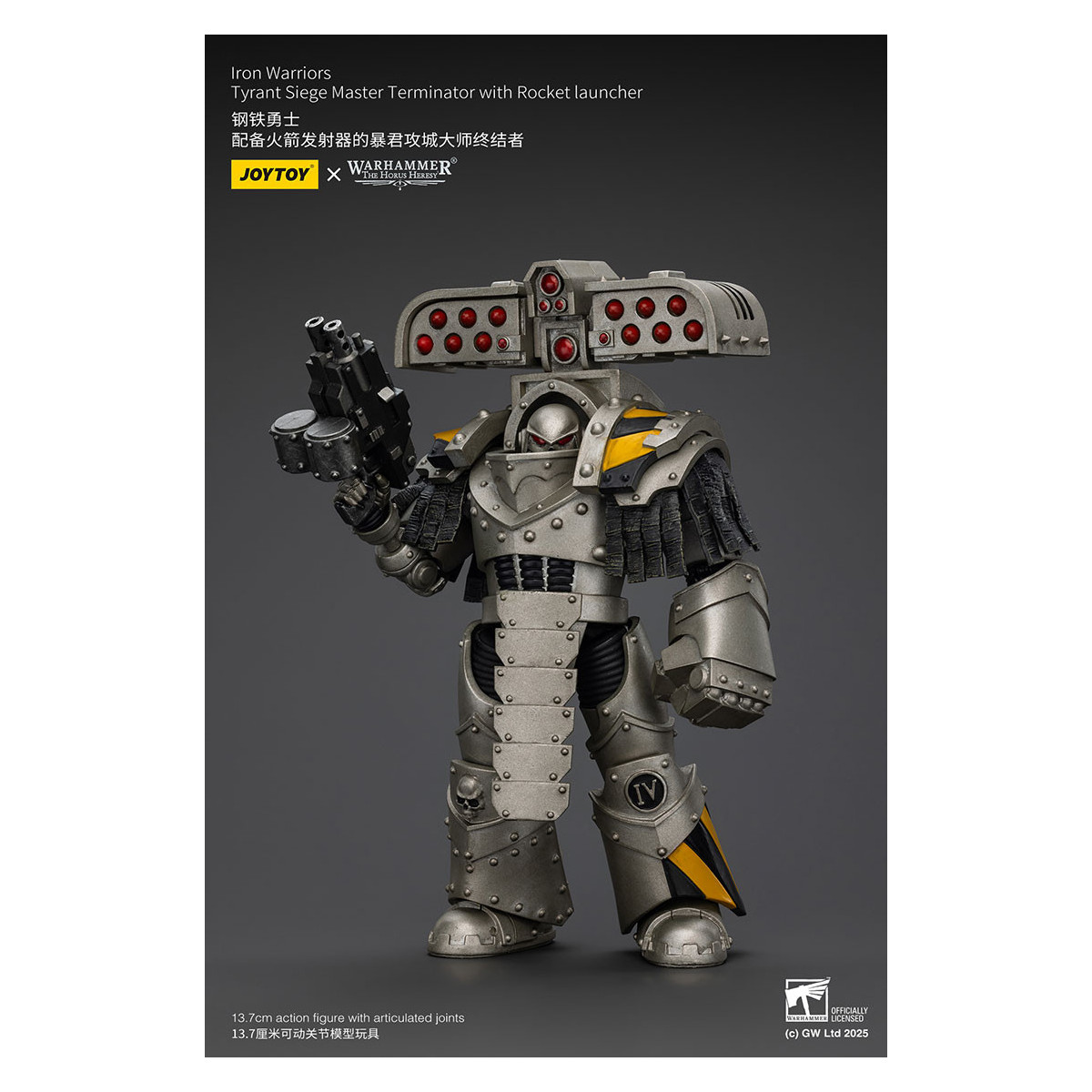 Joytoy - Warhammer - Iron Warriors Tyrant Siege Terminator Squad - Siege Master Terminator with Rocket launcher
