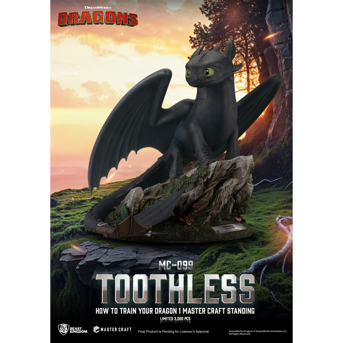 Beast Kingdom - How to Train your Dragon 1 - Mastercraft Standing Toothless - Ohnezahn