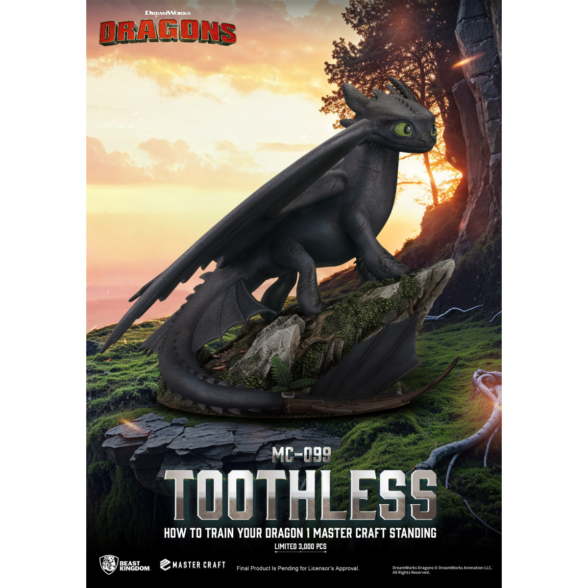 Beast Kingdom - How to Train your Dragon 1 - Mastercraft Standing Toothless - Ohnezahn