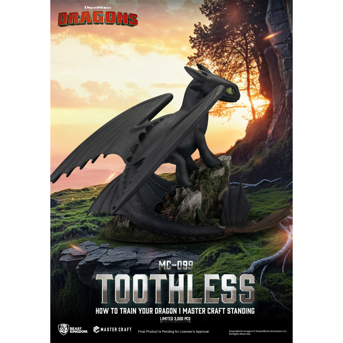 Beast Kingdom - How to Train your Dragon 1 - Mastercraft Standing Toothless - Ohnezahn