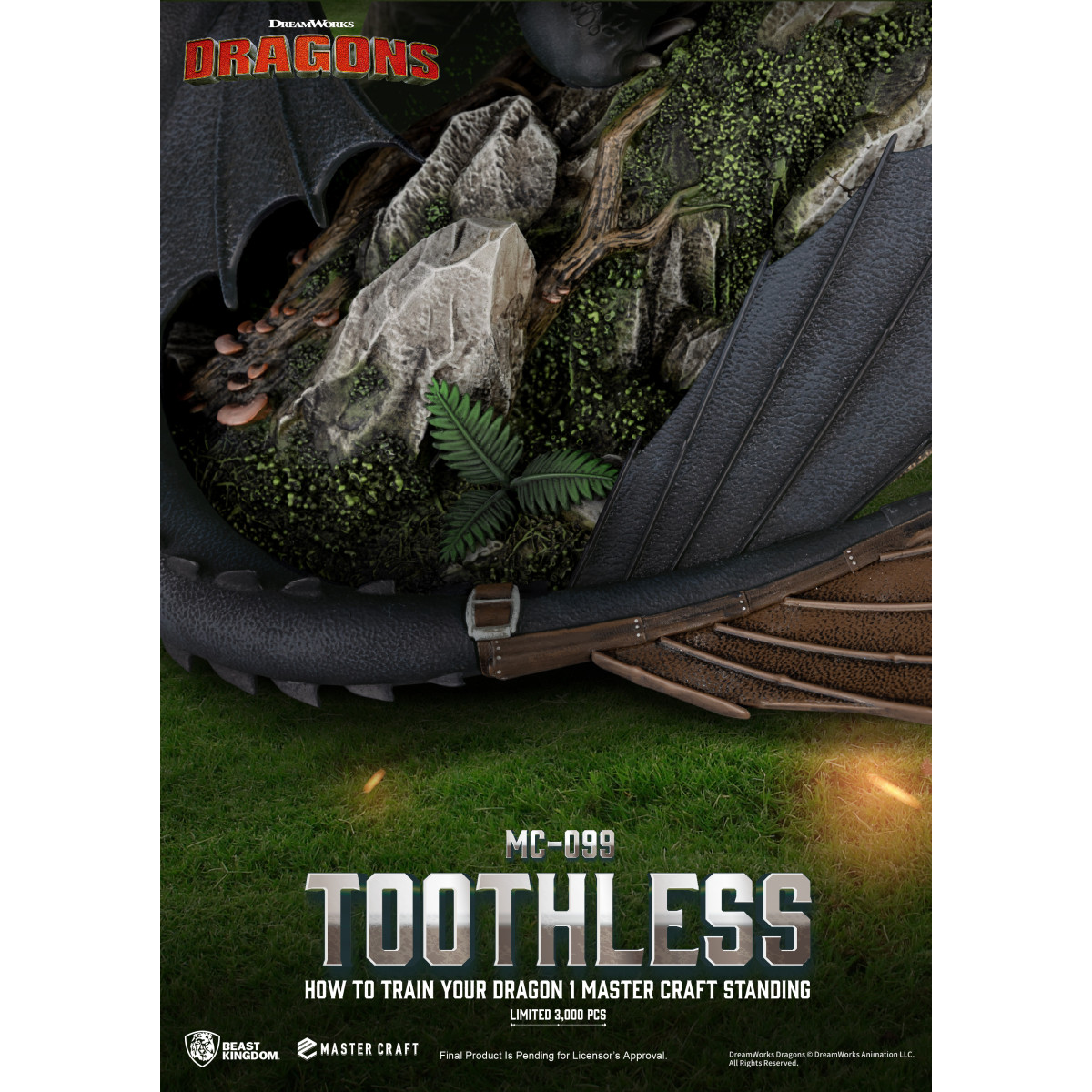 Beast Kingdom - How to Train your Dragon 1 - Mastercraft Standing Toothless - Ohnezahn