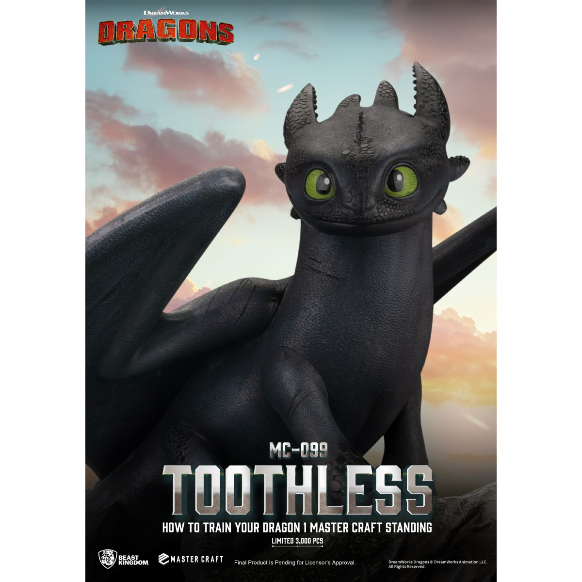 Beast Kingdom - How to Train your Dragon 1 - Mastercraft Standing Toothless - Ohnezahn