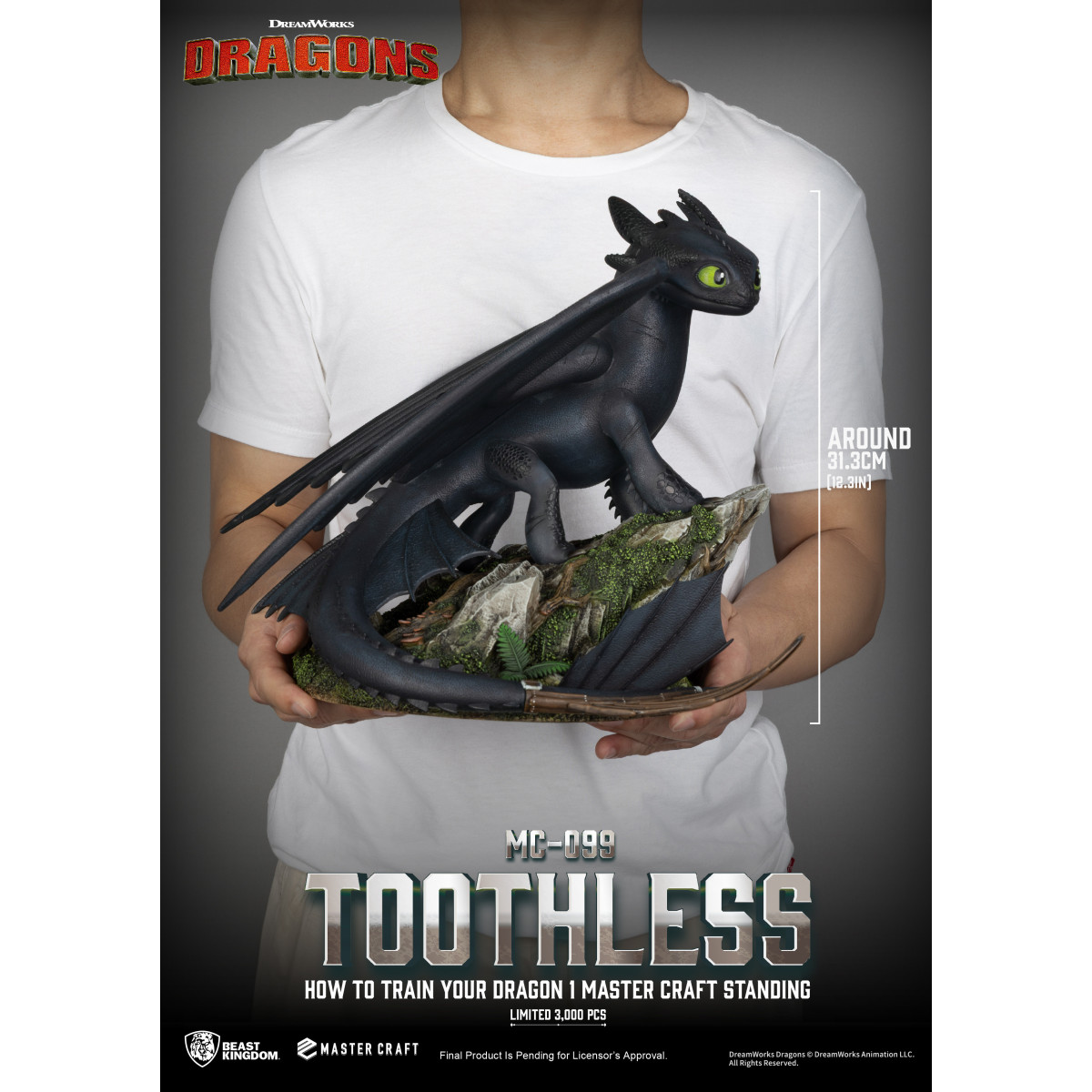Beast Kingdom - How to Train your Dragon 1 - Mastercraft Standing Toothless - Ohnezahn