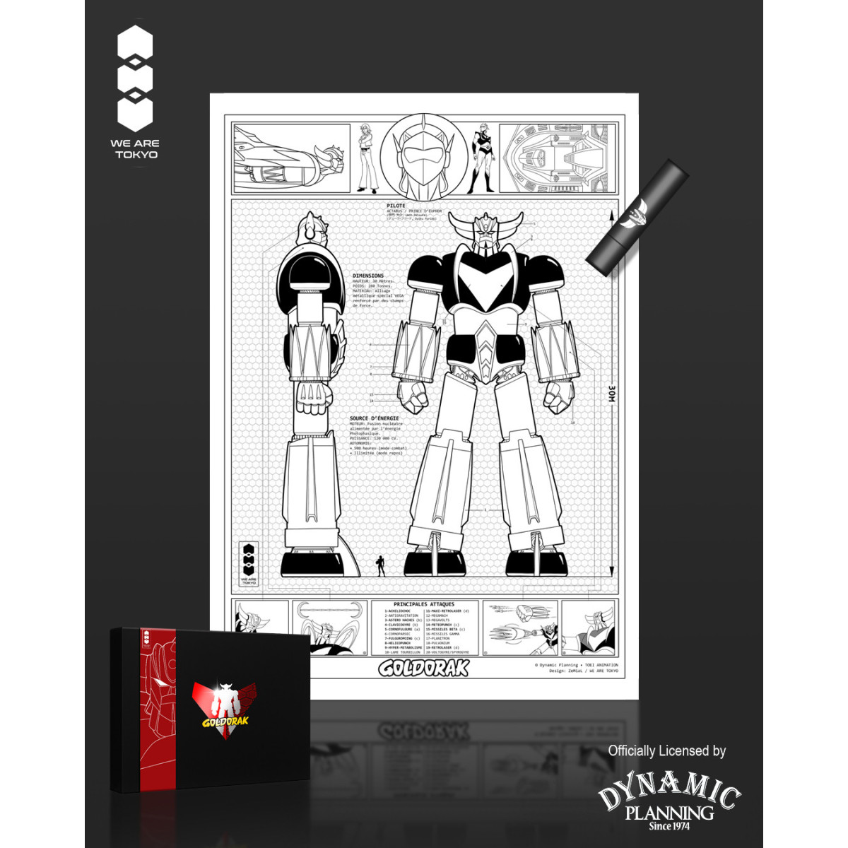 Takara Tomy Plüsch MOCCHI MOCCHI GOLDORAK - 50. JAHRESTAG - Ufo Robot Grendizer