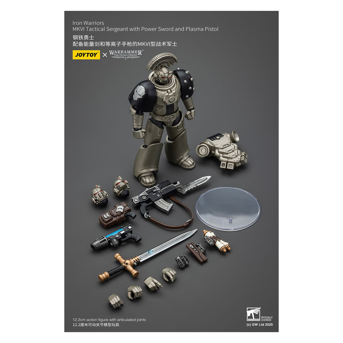 Joytoy - Warhammer - Iron Warriors MKVI Tactical Sergeant with Power Sword and Plasma Pistol
