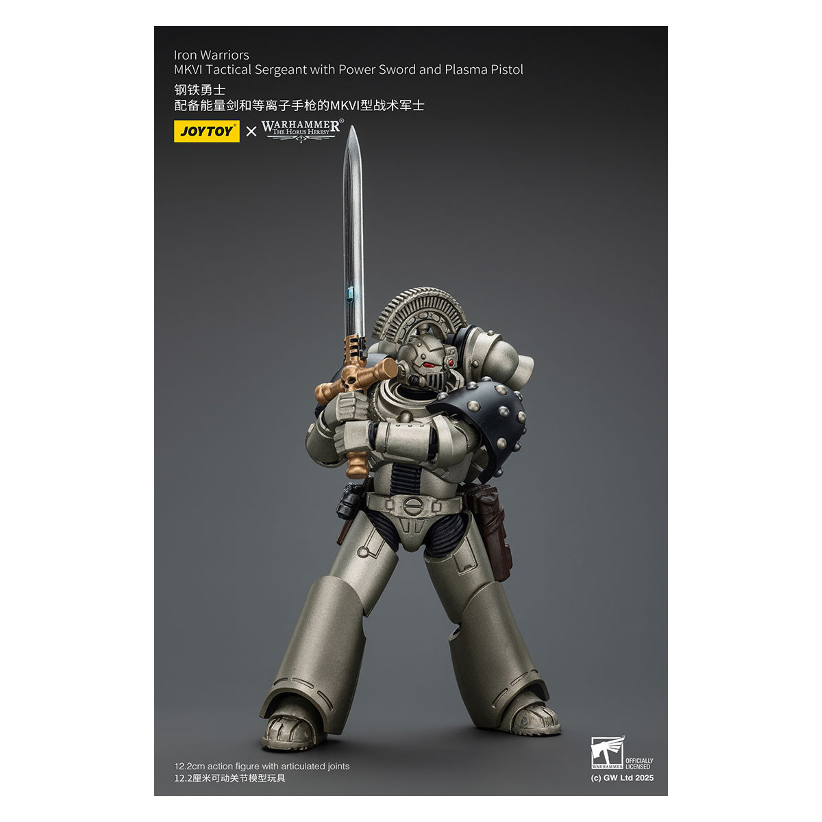 Joytoy - Warhammer - Iron Warriors MKVI Tactical Sergeant with Power Sword and Plasma Pistol