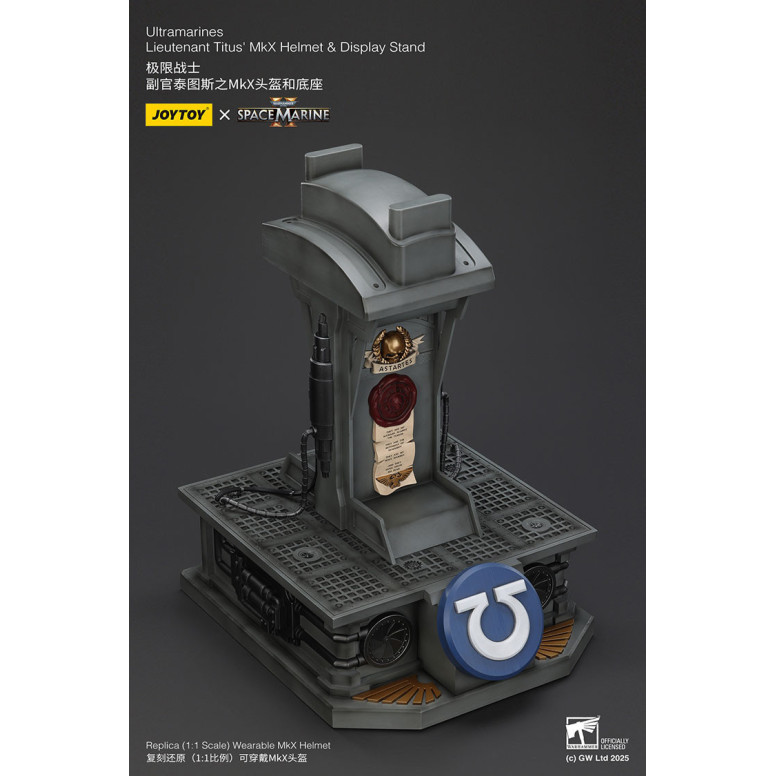 JoyToy - Space Marines II - Ultramarines Leutnant Titus' MkX-Helm Display-Ständer-11