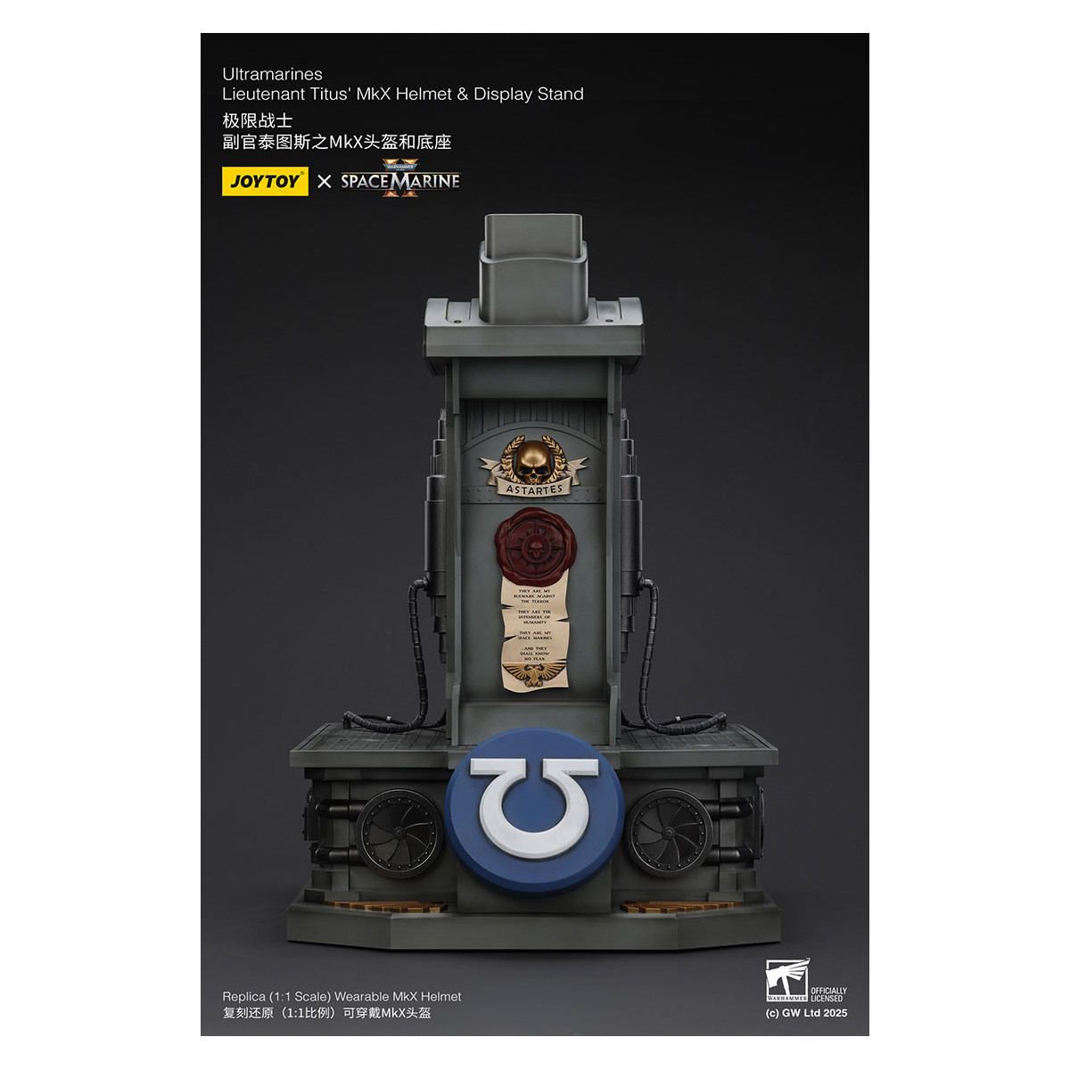 JoyToy - Space Marines II - Ultramarines Leutnant Titus' MkX-Helm Display-Ständer-11