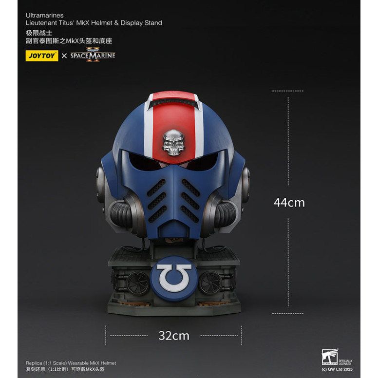 JoyToy - Space Marines II - Ultramarines Leutnant Titus' MkX-Helm Display-Ständer-11