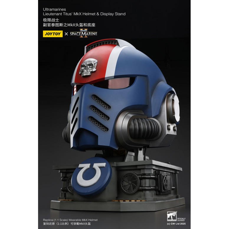 JoyToy - Space Marines II - Ultramarines Leutnant Titus' MkX-Helm Display-Ständer-11