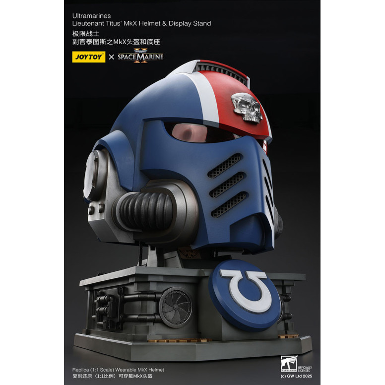 JoyToy - Space Marines II - Ultramarines Leutnant Titus' MkX-Helm Display-Ständer-11