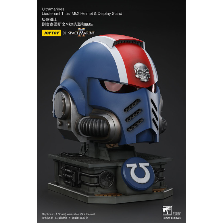 JoyToy - Space Marines II - Ultramarines Leutnant Titus' MkX-Helm Display-Ständer-11
