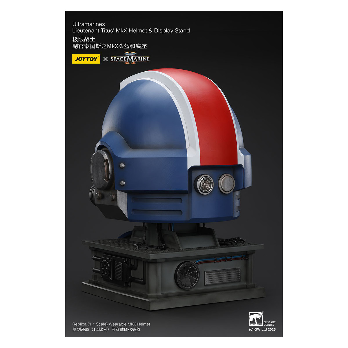 JoyToy - Space Marines II - Ultramarines Leutnant Titus' MkX-Helm Display-Ständer-11