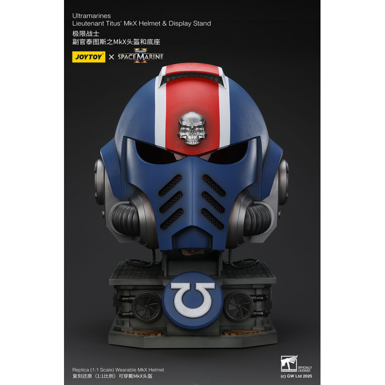 JoyToy - Space Marines II - Ultramarines Leutnant Titus' MkX-Helm Display-Ständer-11