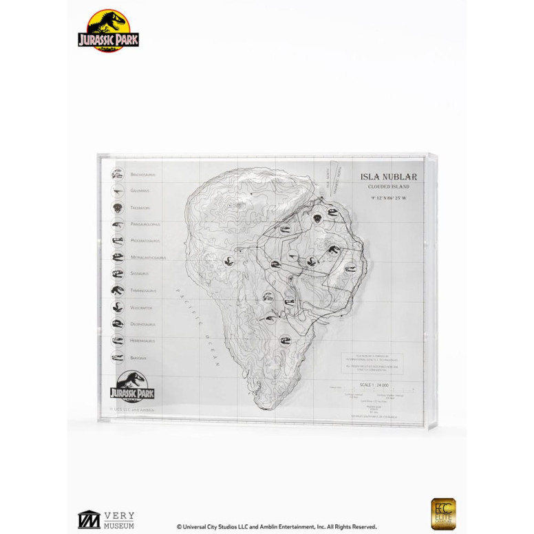ECC Elite Creature Collectibles - Jurassic Park Topographische Karte Isla Nublar