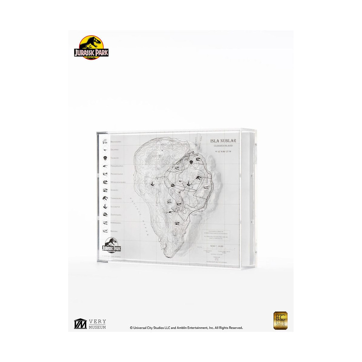 ECC Elite Creature Collectibles - Jurassic Park Topographische Karte Isla Nublar