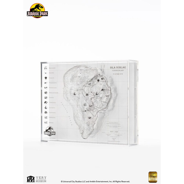 ECC Elite Creature Collectibles - Jurassic Park Topographische Karte Isla Nublar