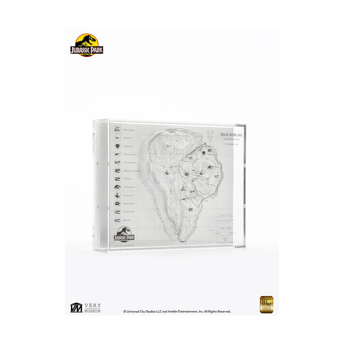 ECC Elite Creature Collectibles - Jurassic Park Topographische Karte Isla Nublar
