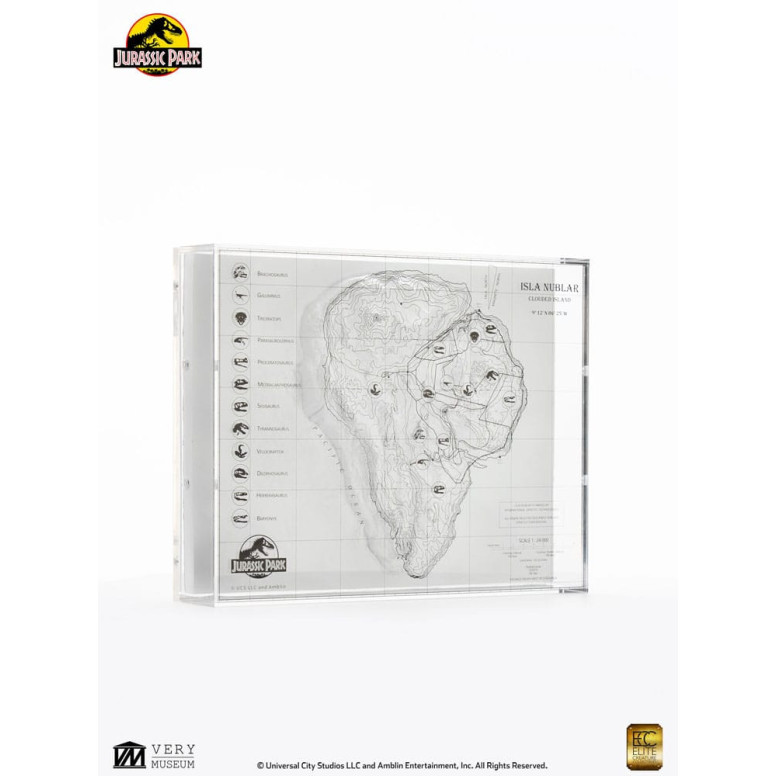 ECC Elite Creature Collectibles - Jurassic Park Topographische Karte Isla Nublar
