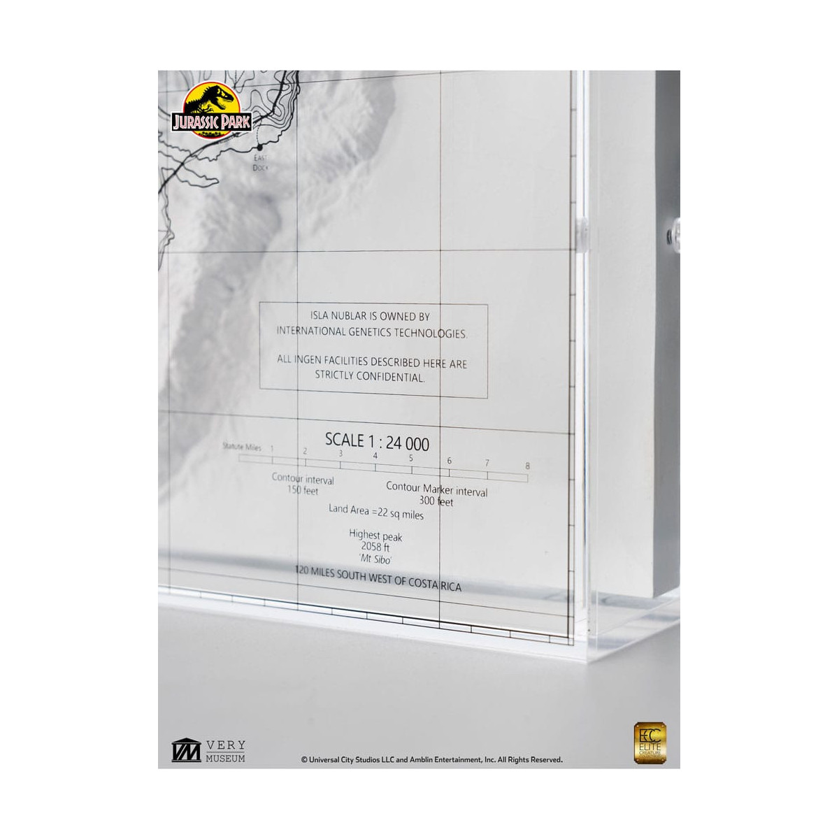 ECC Elite Creature Collectibles - Jurassic Park Topographische Karte Isla Nublar