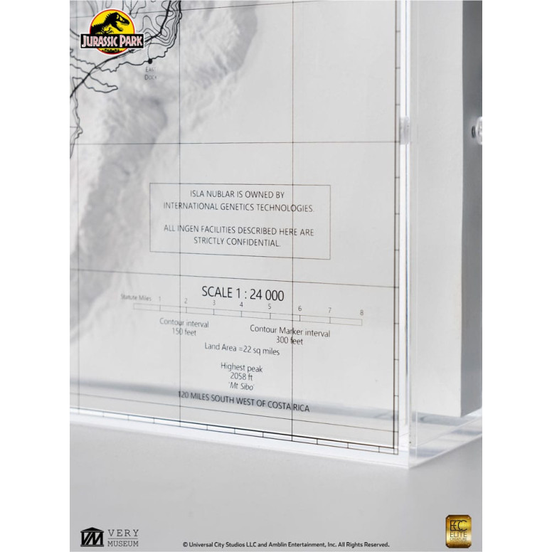 ECC Elite Creature Collectibles - Jurassic Park Topographische Karte Isla Nublar