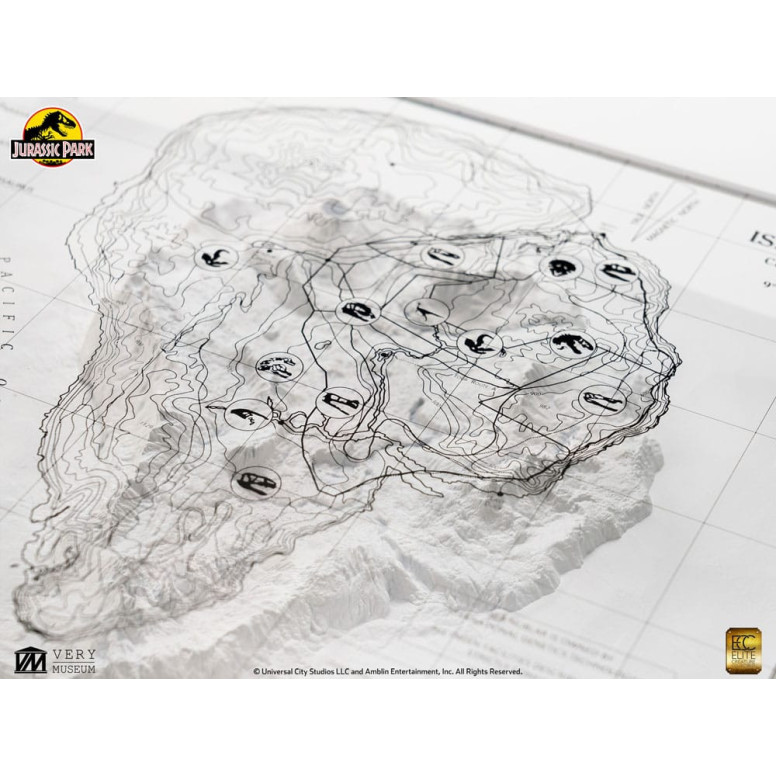 ECC Elite Creature Collectibles - Jurassic Park Topographische Karte Isla Nublar