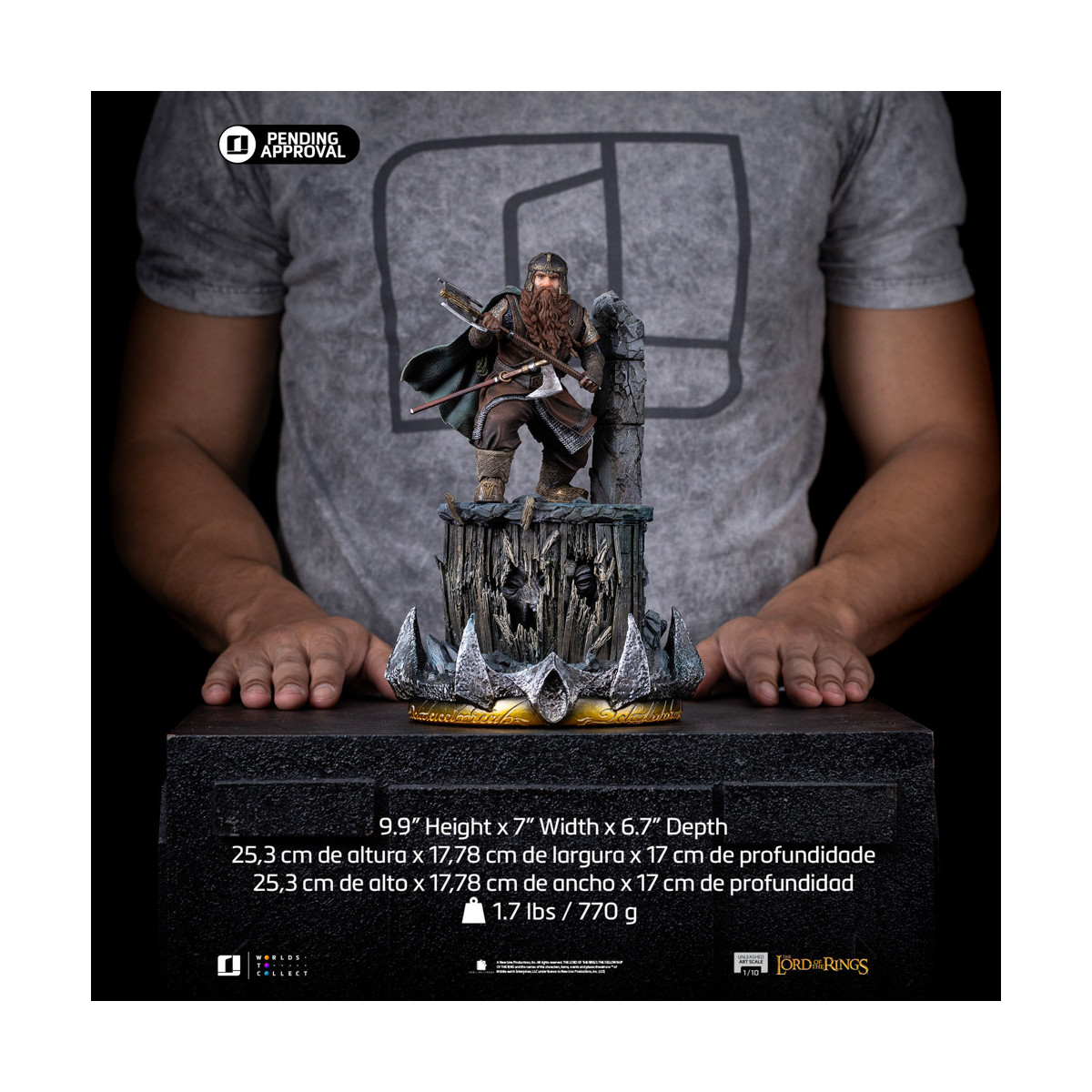 Iron Studios - Gimli Unleashed - Herr der Ringe - LOTR Unleashed Art Scale 1/10