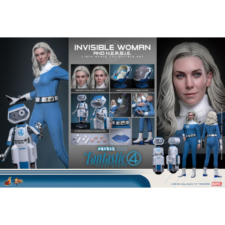 Hot Toys Marvel - Fantastische Vier: First Steps - Unsichtbare Frau & H.E.R.B.I.E. MMS 1/6 - Sue Storm