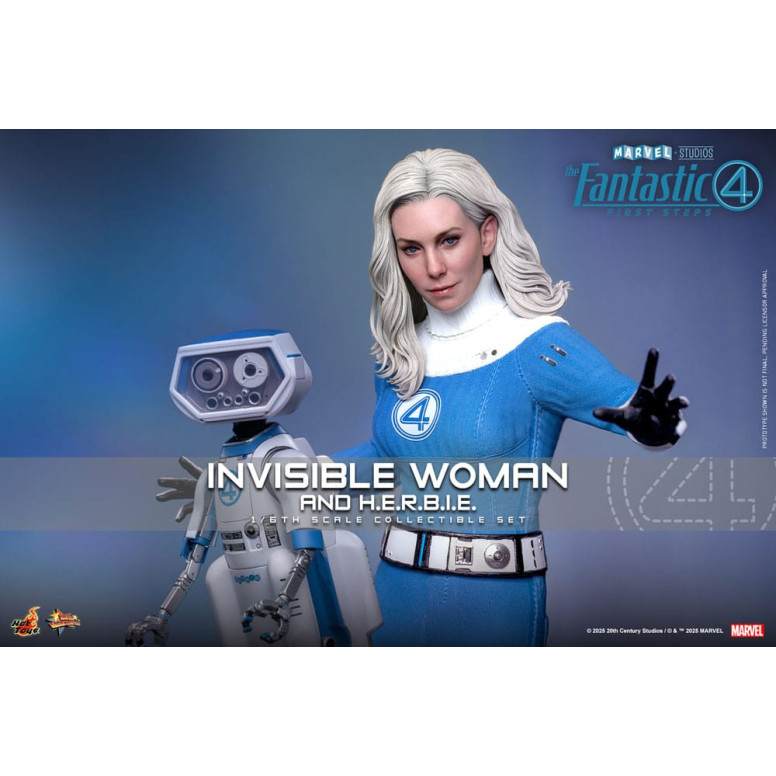 Hot Toys Marvel - Fantastische Vier: First Steps - Unsichtbare Frau & H.E.R.B.I.E. MMS 1/6 - Sue Storm