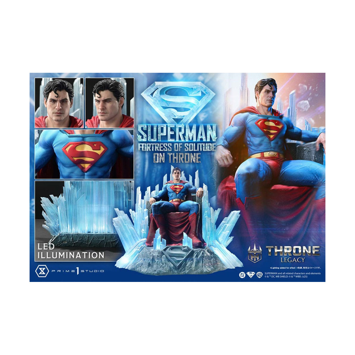 Prime 1 Studio DC Comics Throne Legacy Collection - Superman Festung der Einsamkeit auf Thron (Design von Gabriele Dell'Otto) 1/