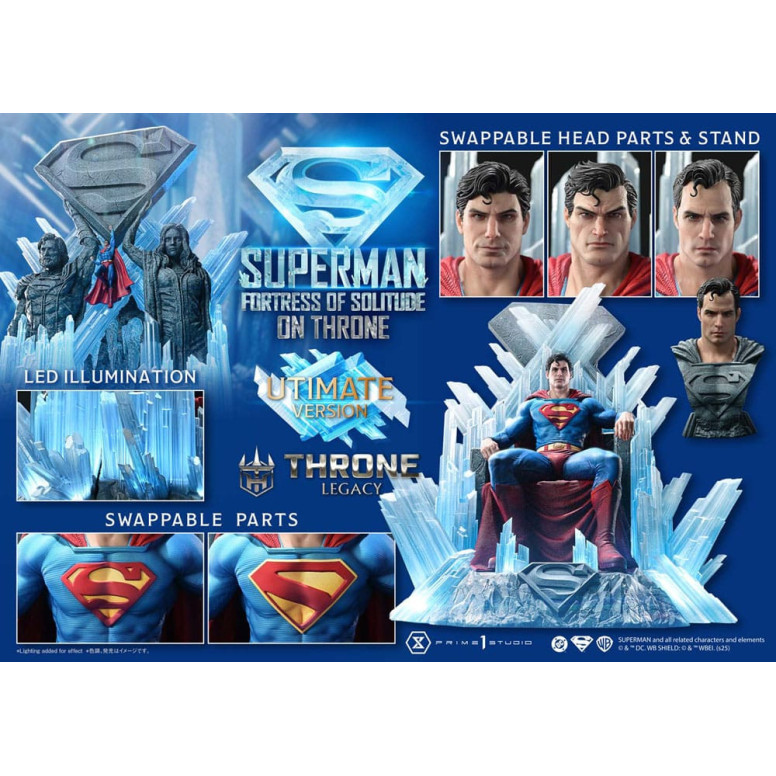 Prime 1 Studio DC Comics Throne Legacy Collection - Superman Festung der Einsamkeit auf dem Thron Ultimate Bonus Version