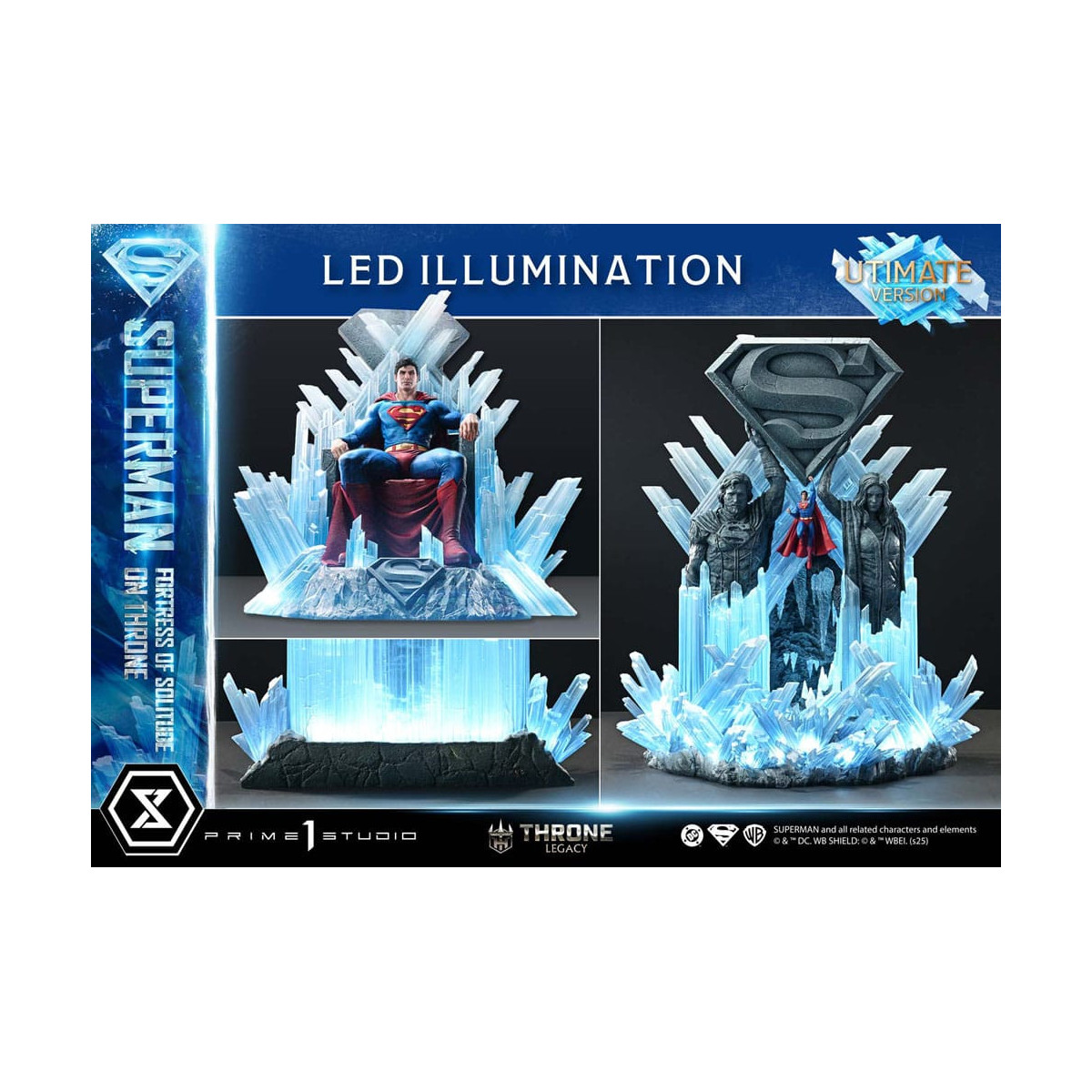 Prime 1 Studio DC Comics Throne Legacy Collection - Superman Festung der Einsamkeit auf dem Thron Ultimate Bonus Version