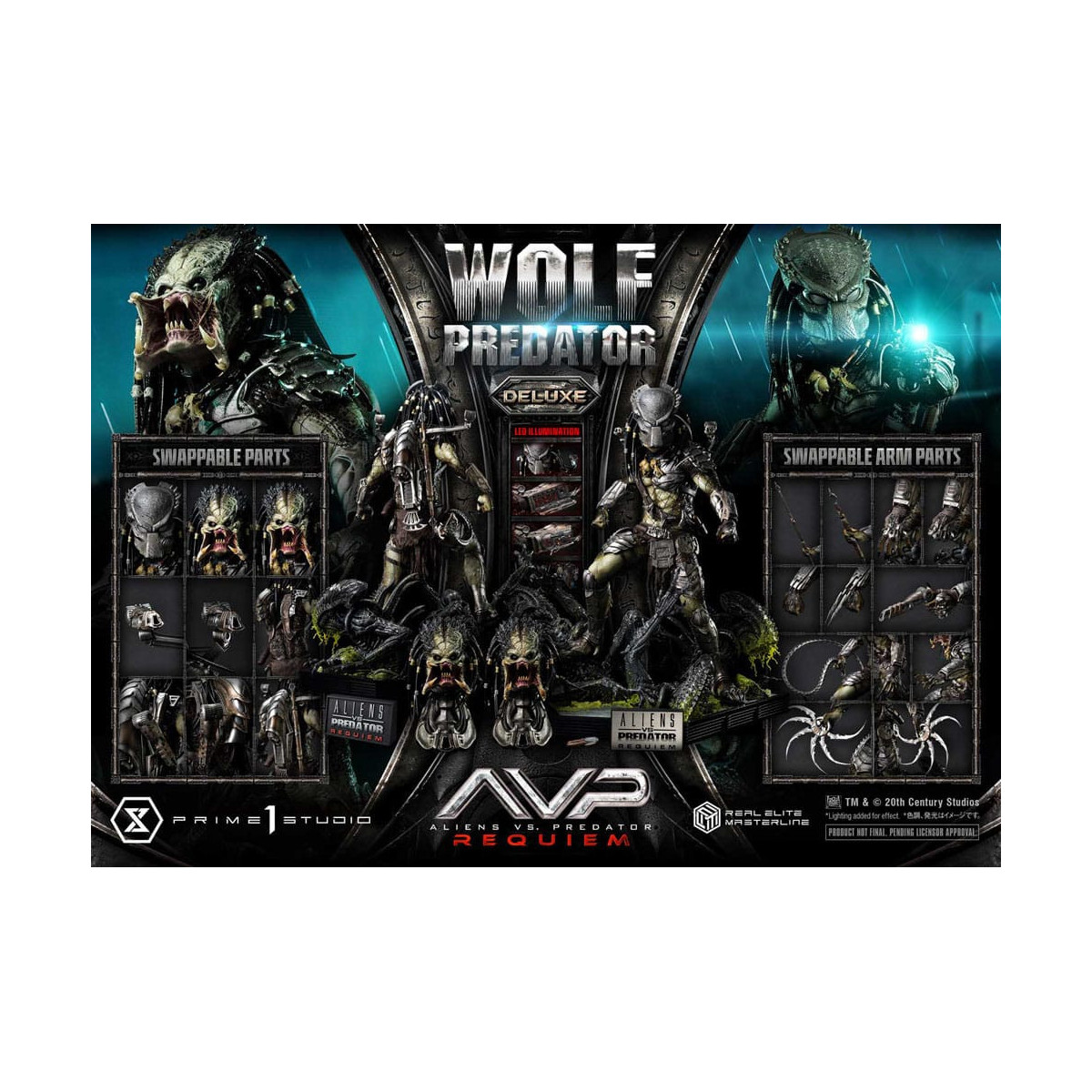 Prime 1 Studio - Alien vs. Predator Requiem - Wolf Predator Deluxe Bonus Ver. Real Elite Masterline Serie 1/3