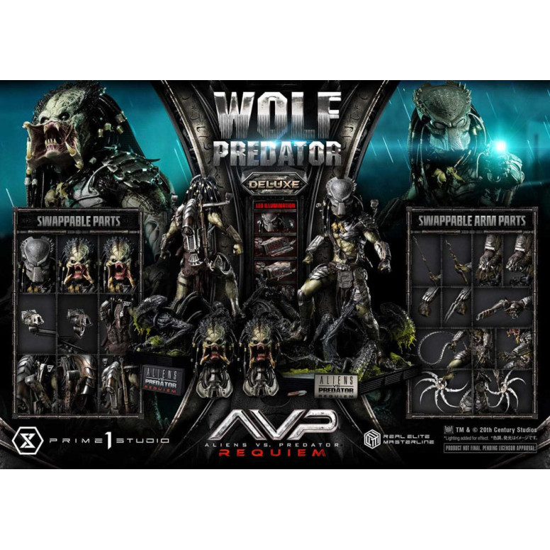 Prime 1 Studio - Alien vs. Predator Requiem - Wolf Predator Deluxe Bonus Ver. Real Elite Masterline Serie 1/3