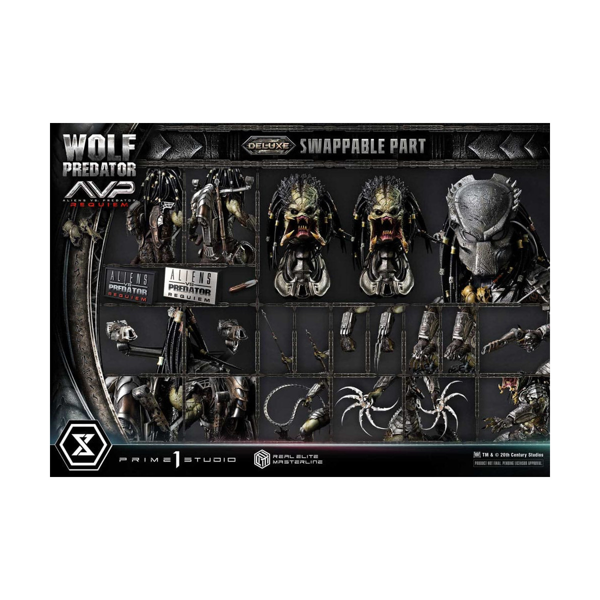 Prime 1 Studio - Alien vs. Predator Requiem - Wolf Predator Deluxe Bonus Ver. Real Elite Masterline Serie 1/3